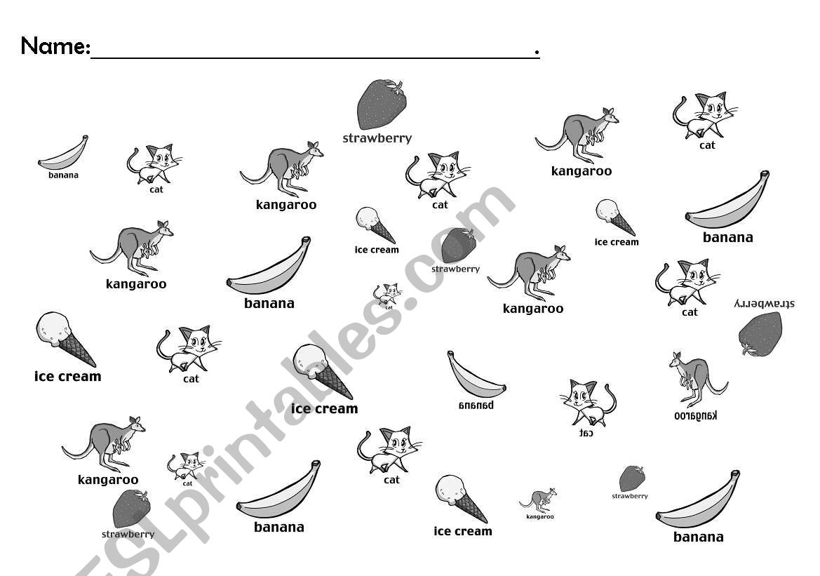 Animal Find It worksheet