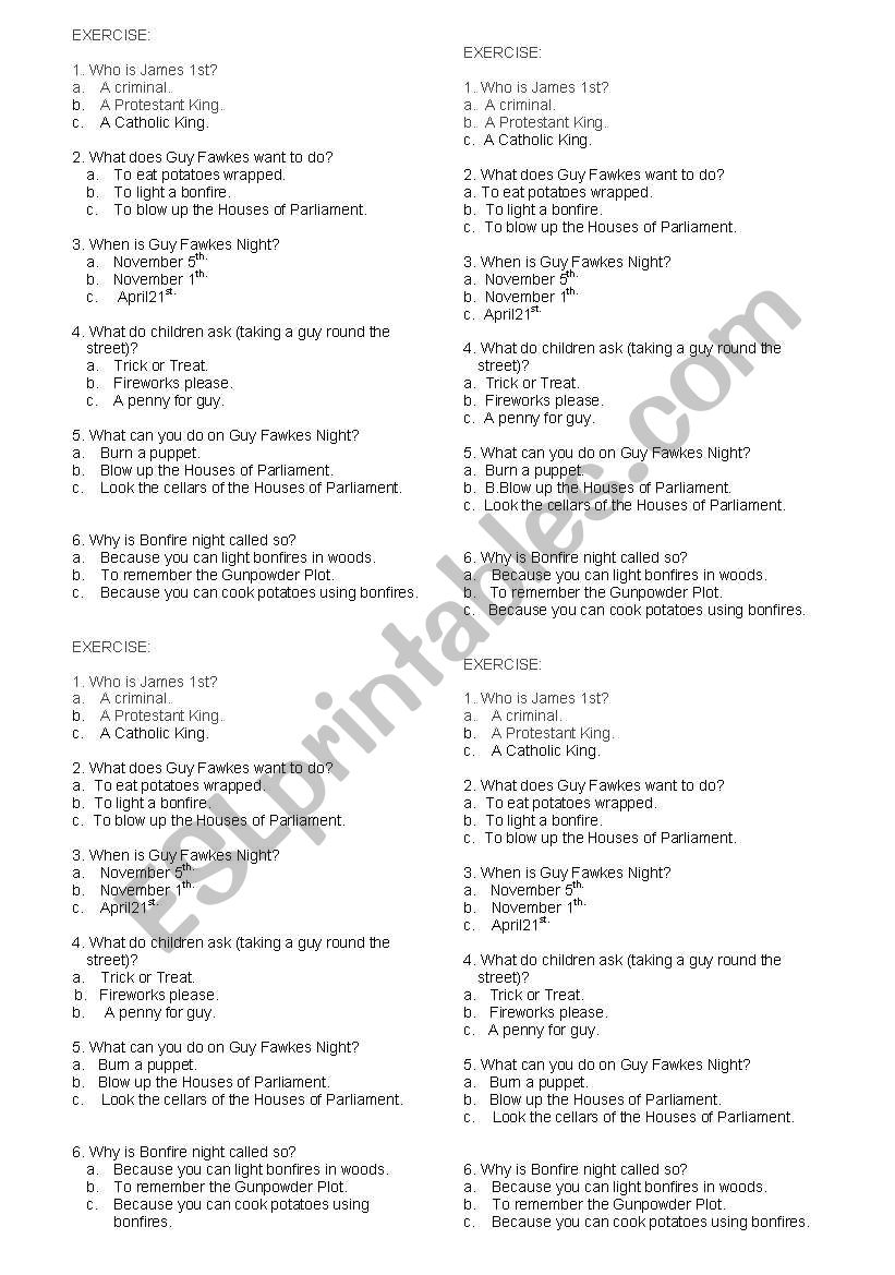 Bonfire Night worksheet