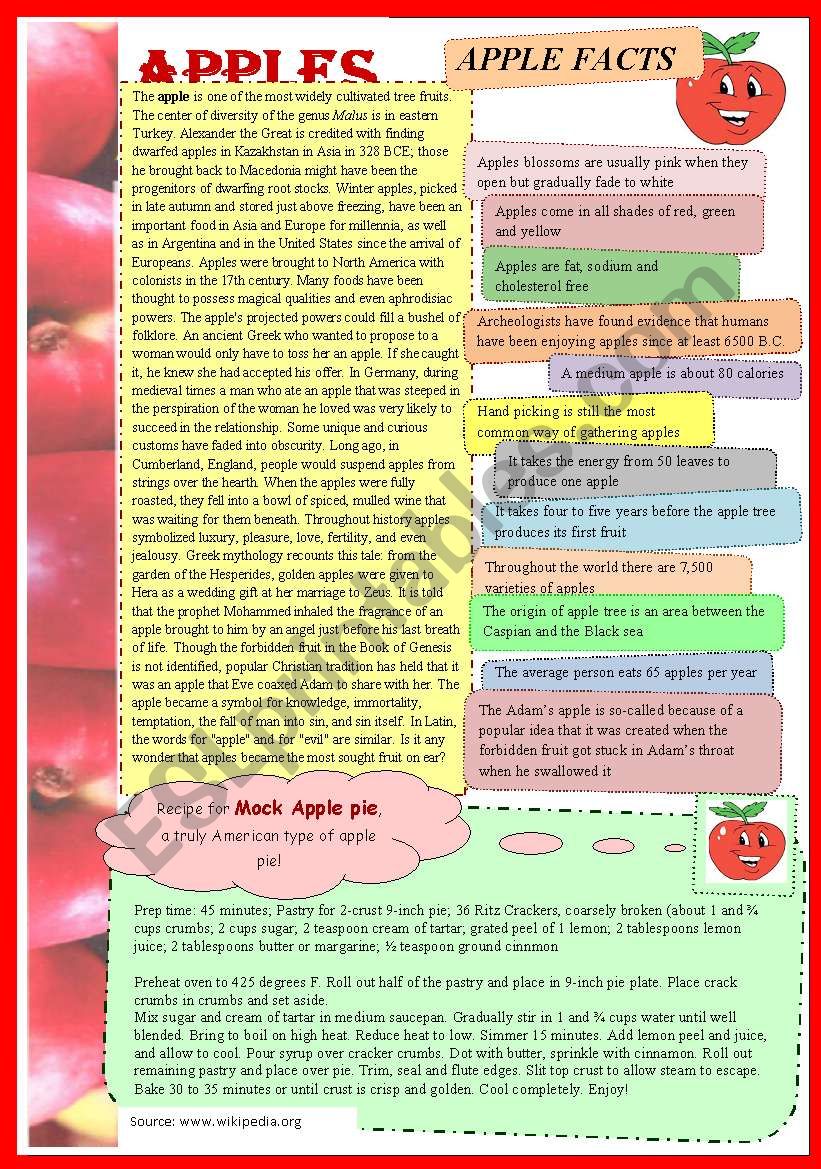 Apples worksheet