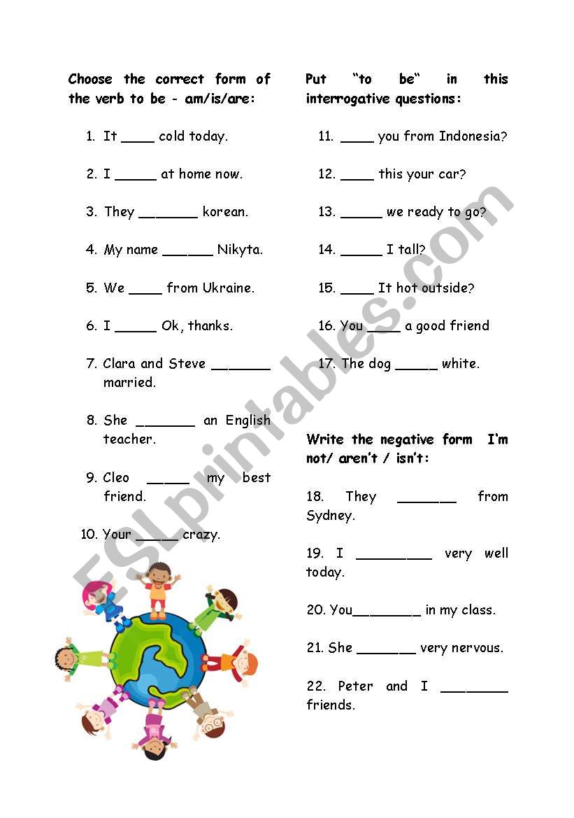 to be worksheet