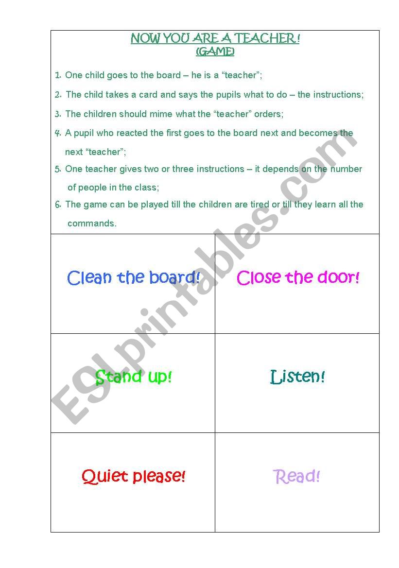 NOW YOU ARE A TEACHER!!! worksheet