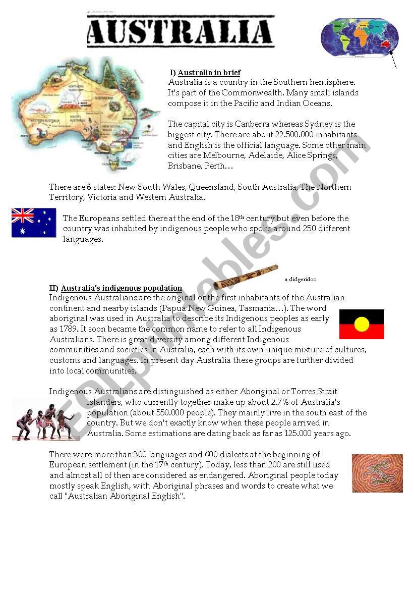 Australia and its indigenous population