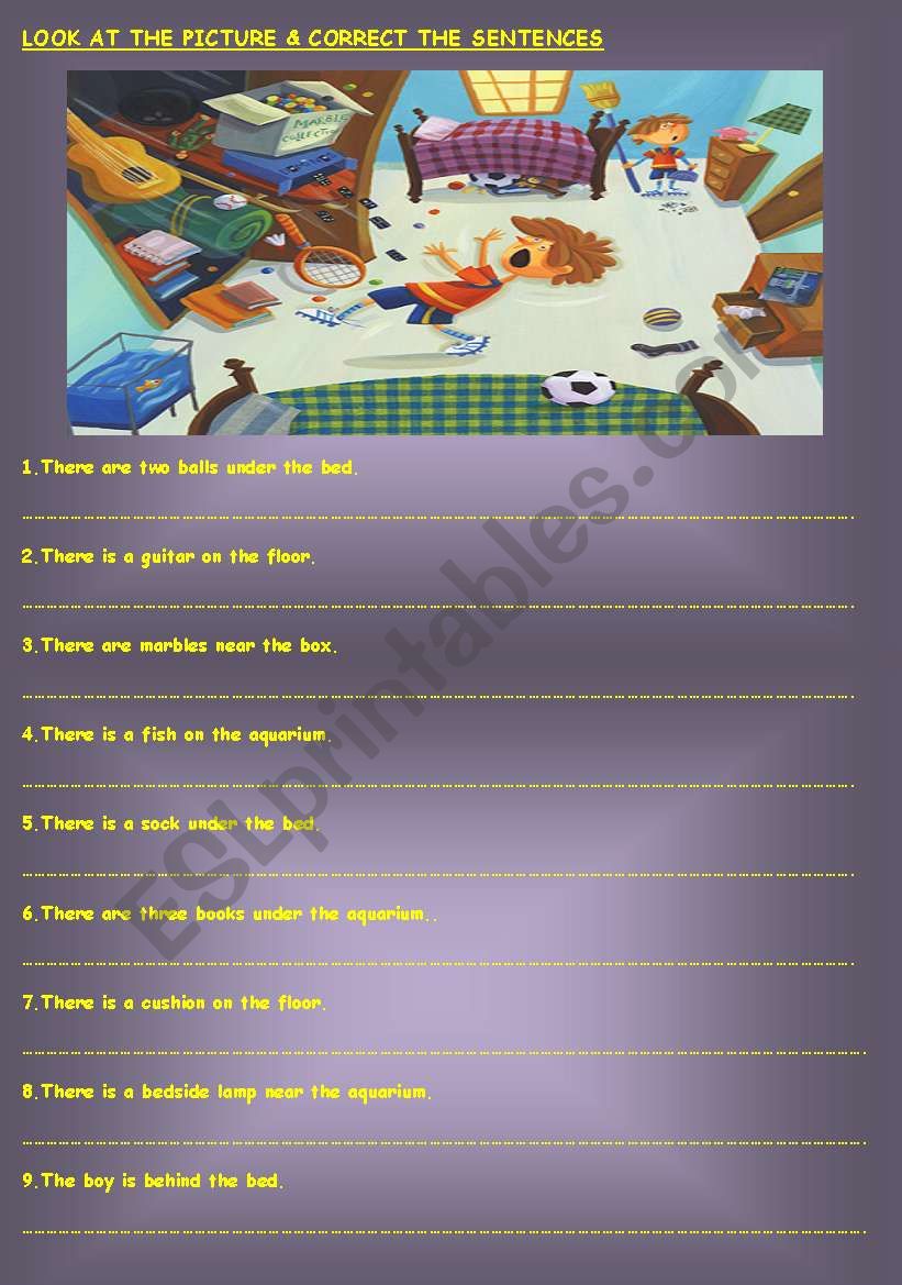 prepositions of place worksheet