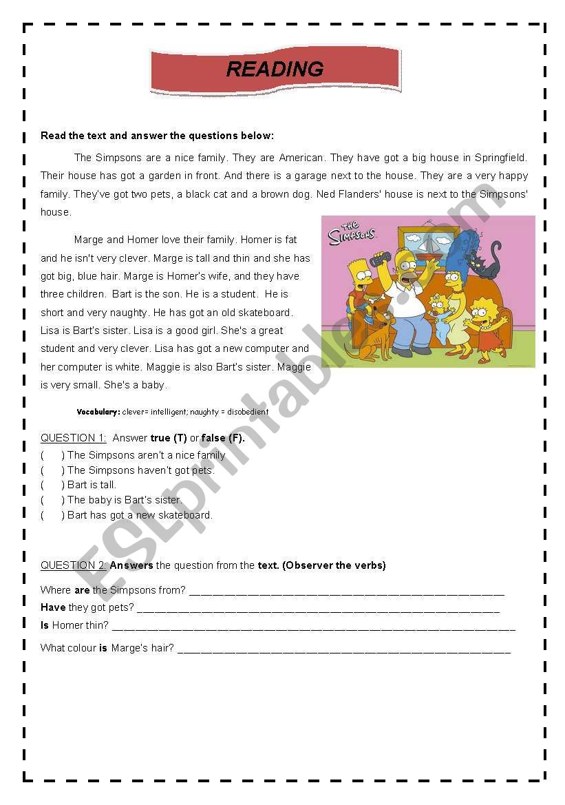 TEST -6/7th grade worksheet