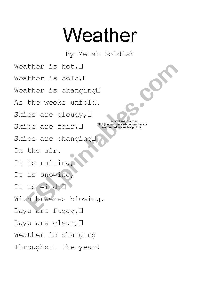 Weather Poem worksheet