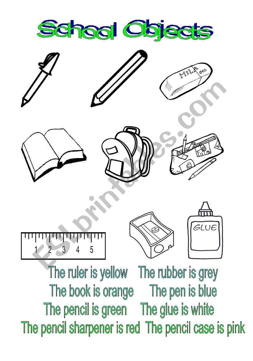 School Objects worksheet