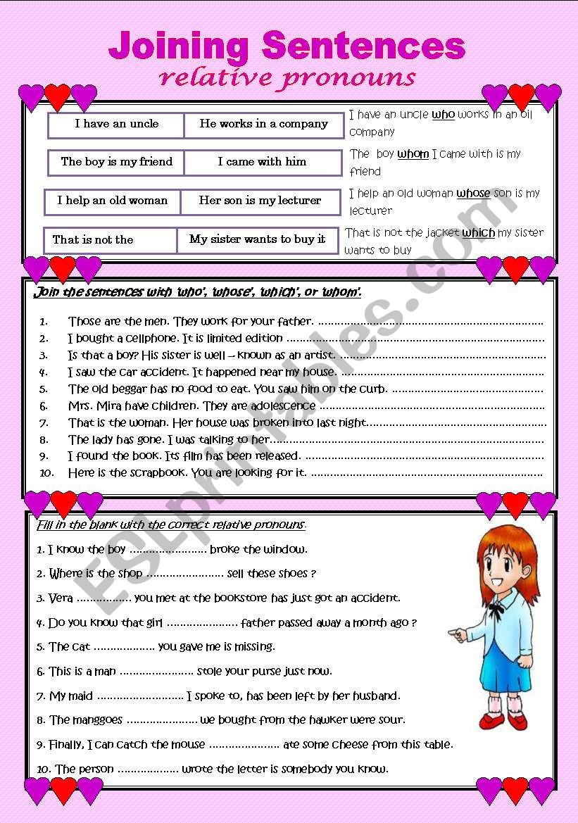 joining sentence worksheet