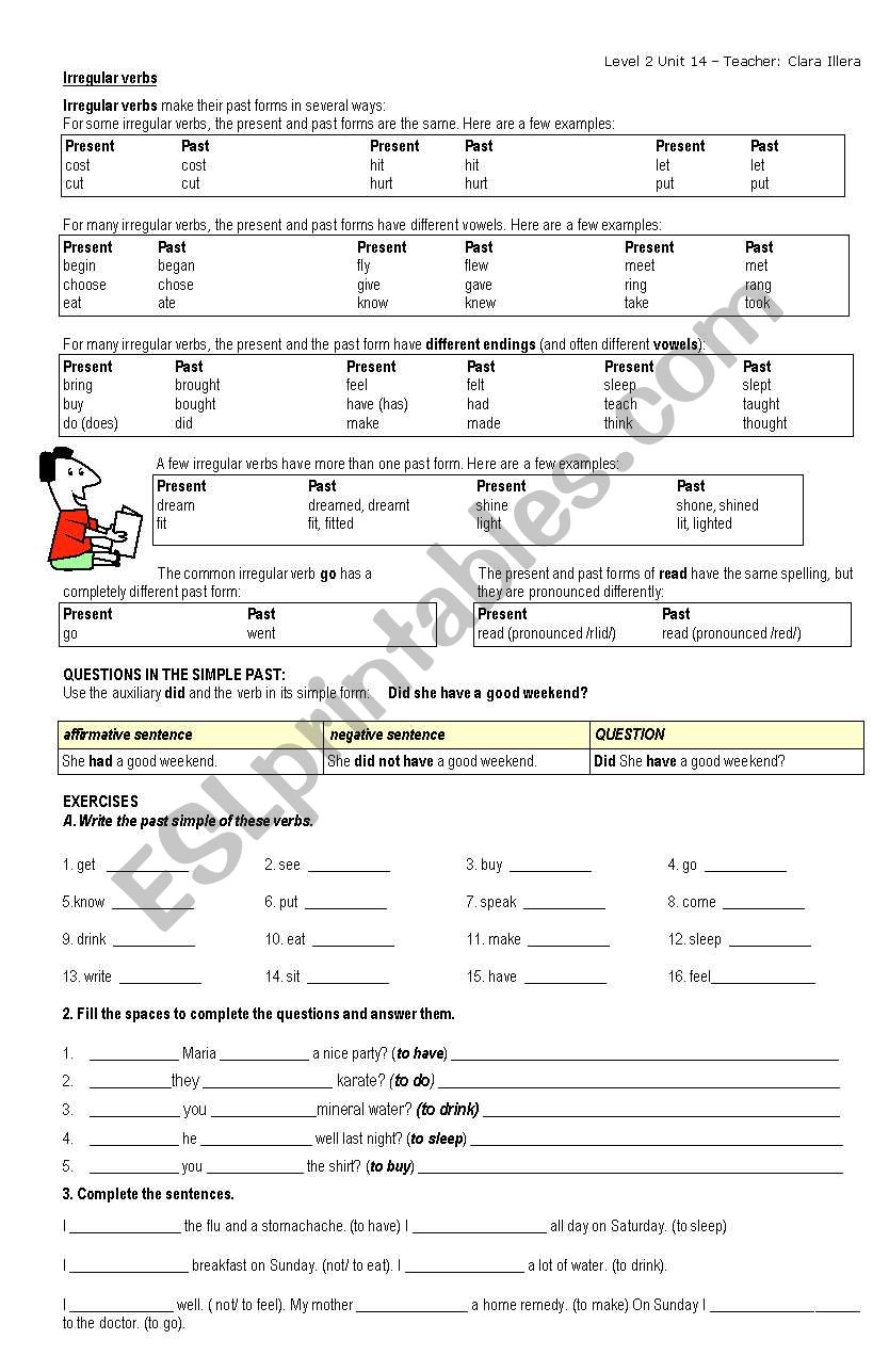 Irregular Verbs Esl Worksheet By Cillera Irregular Verbs Esl Worksheet By Cillera