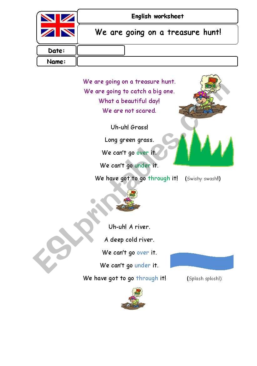 We are going on a bear hunt worksheet