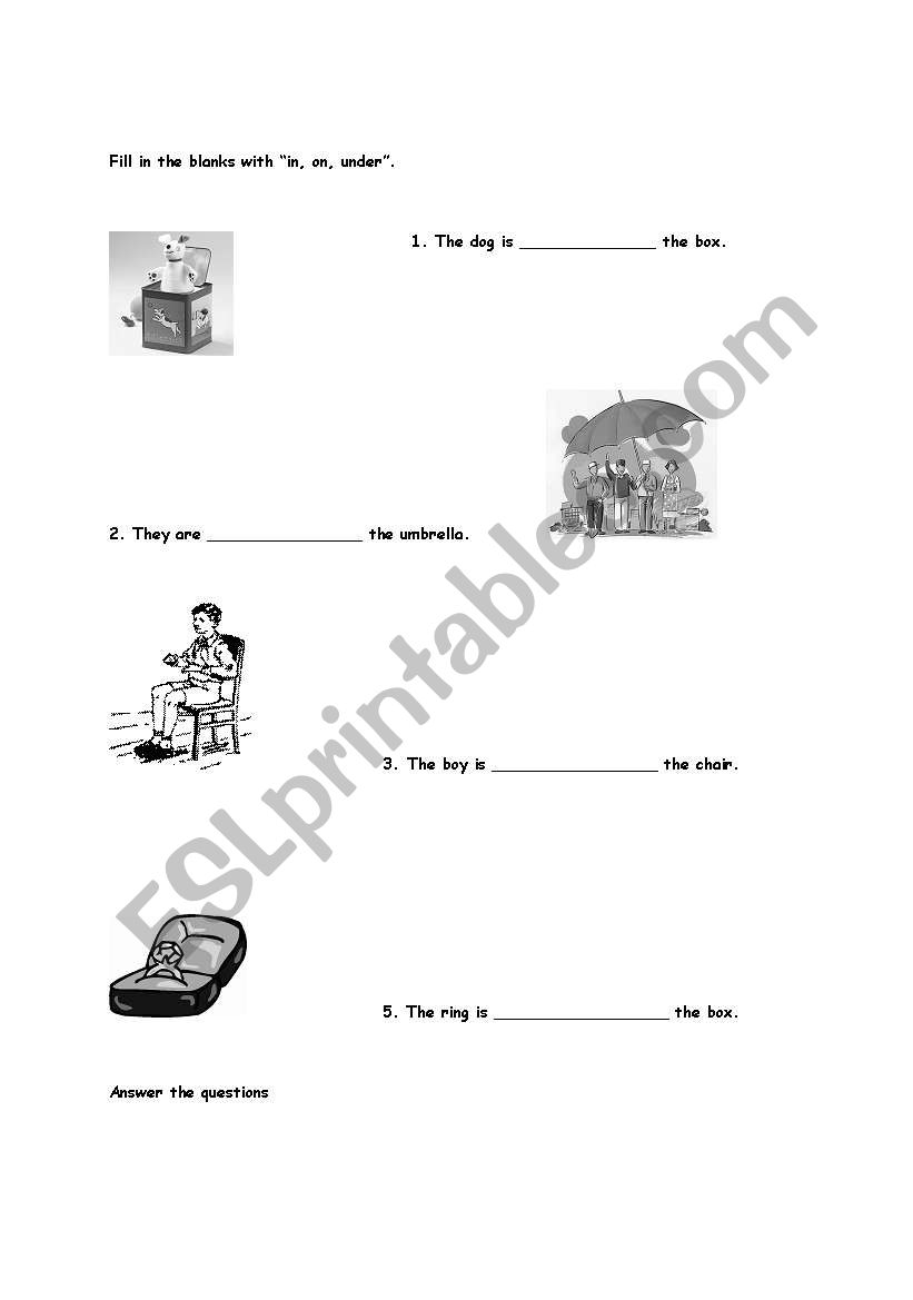PREPOSITIONS worksheet