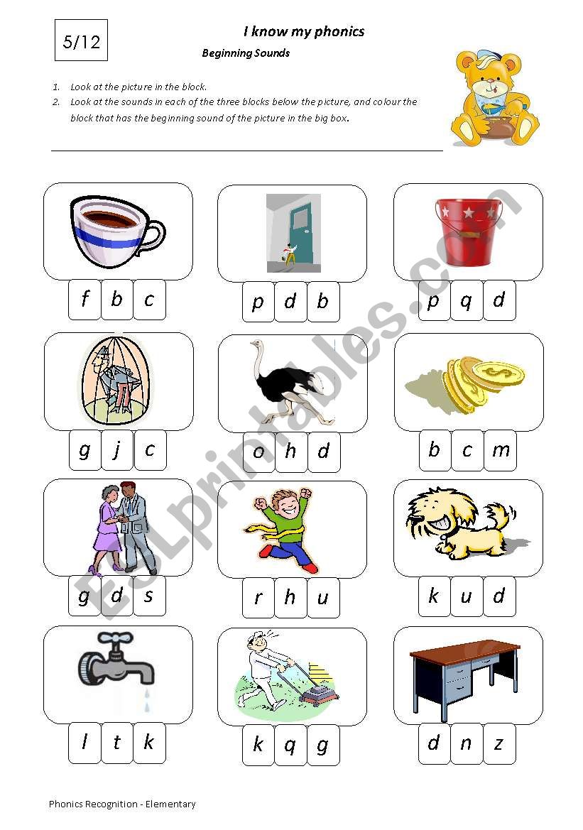 I Know My Phonics Beginning Sounds 5/12