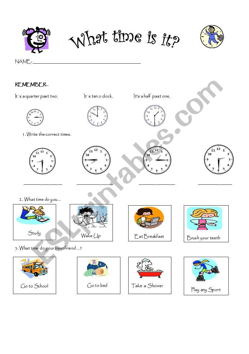 What time is it? worksheet