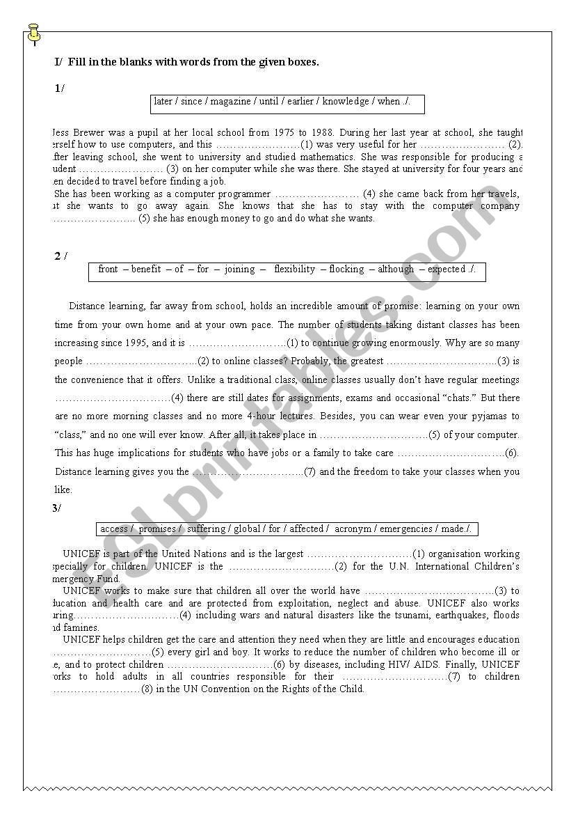 Language Exercises worksheet