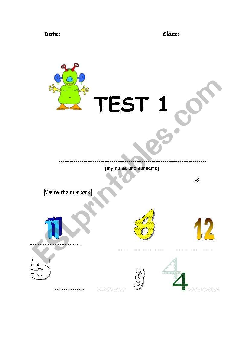 GENERAL TEST worksheet