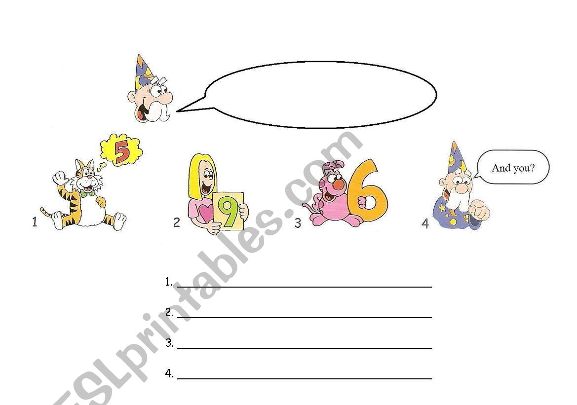 How old are you? worksheet