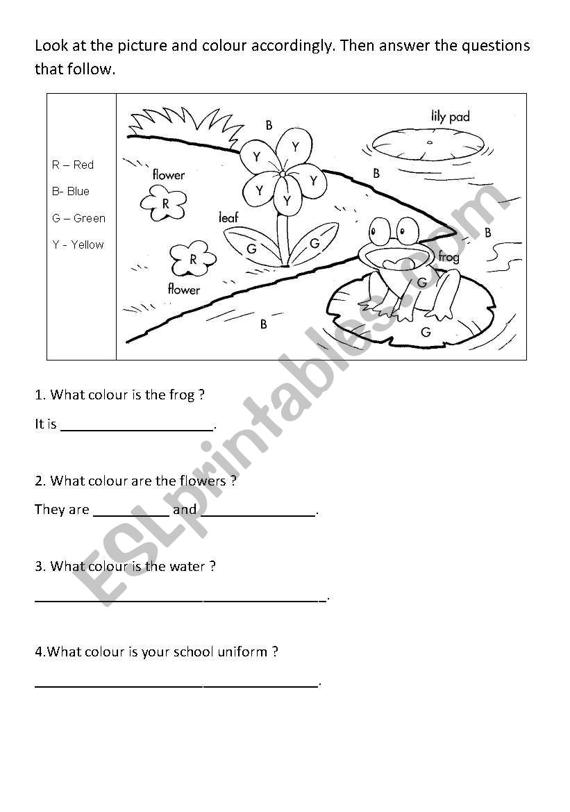 Fun with colours worksheet