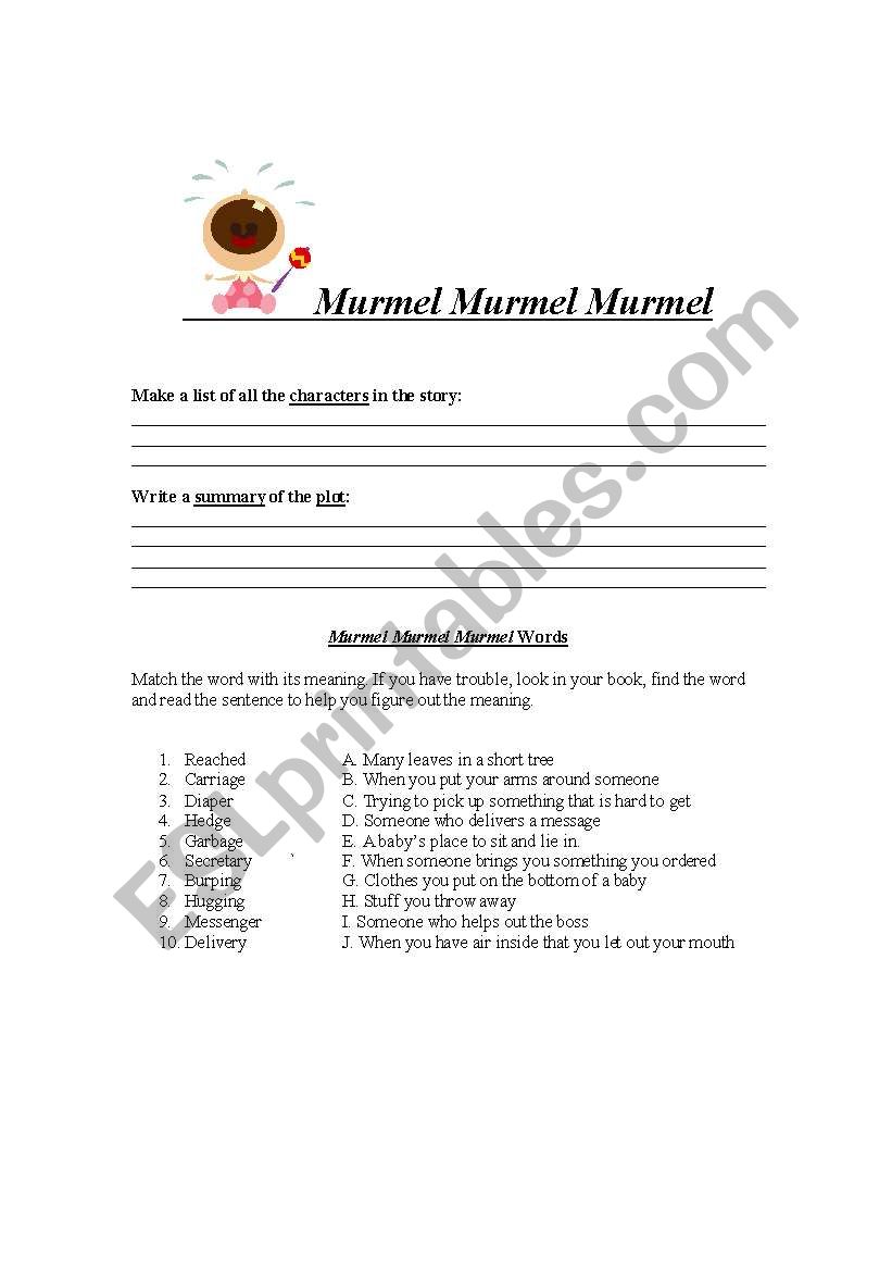 Murmel Murmel Murmel worksheet