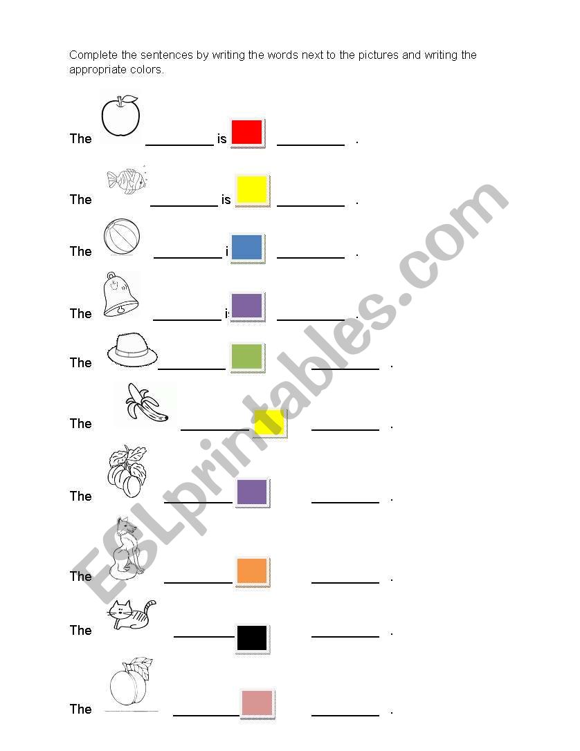 colors worksheet