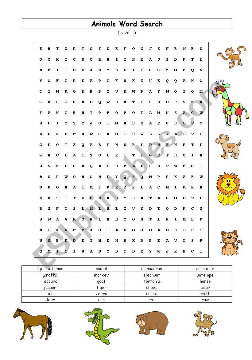 ANIMALS worksheet