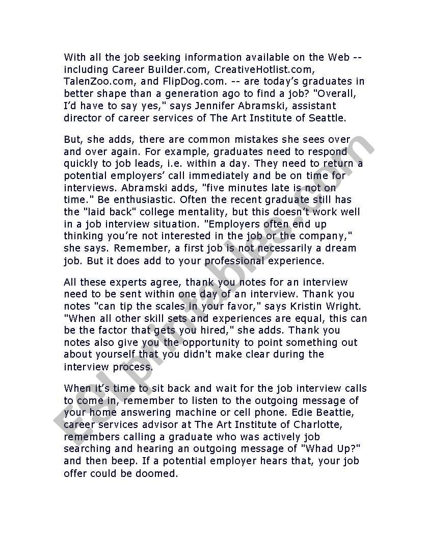 Helping English Students With Resumes Cover Letters And Thank You