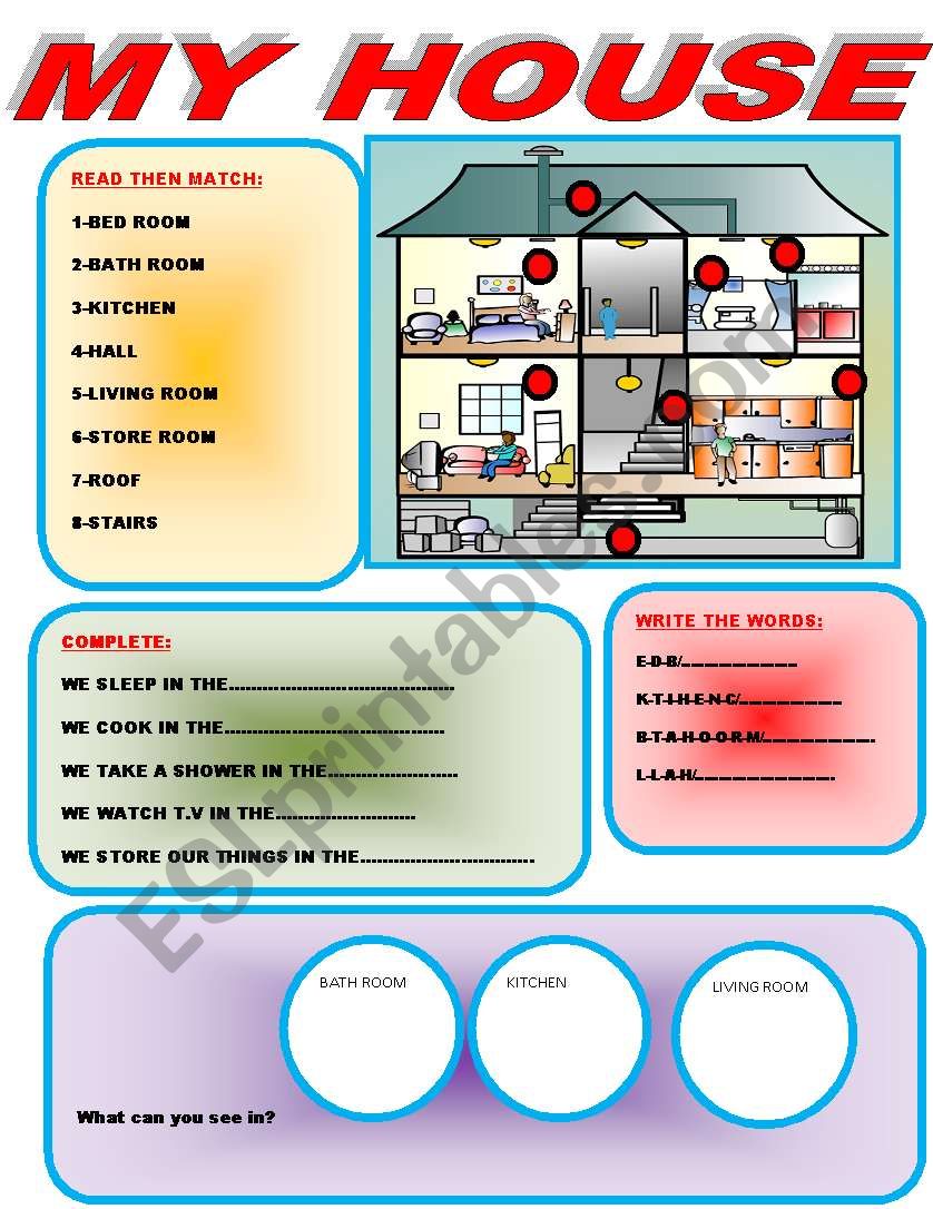 MY HOUSE worksheet