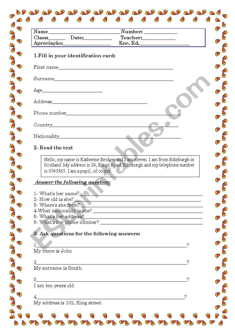 revision exercise worksheet