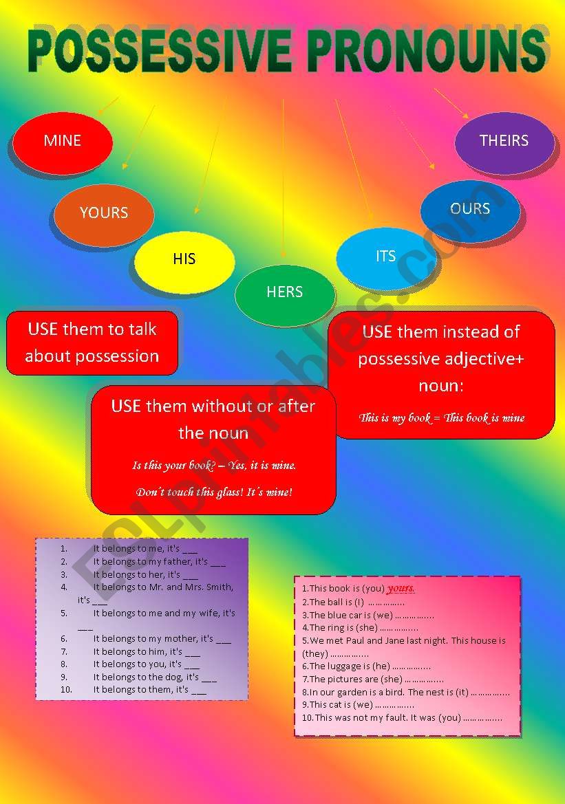 Possessive Pronouns worksheet