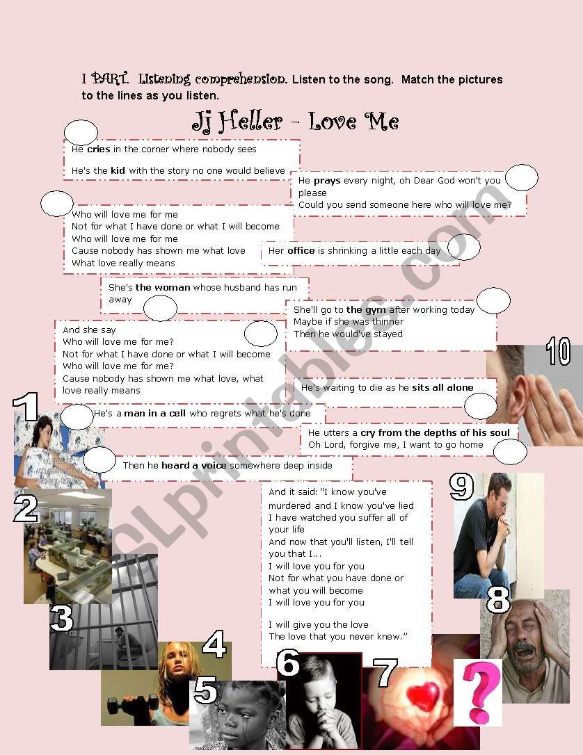 Song Love me Jj Heller Activity