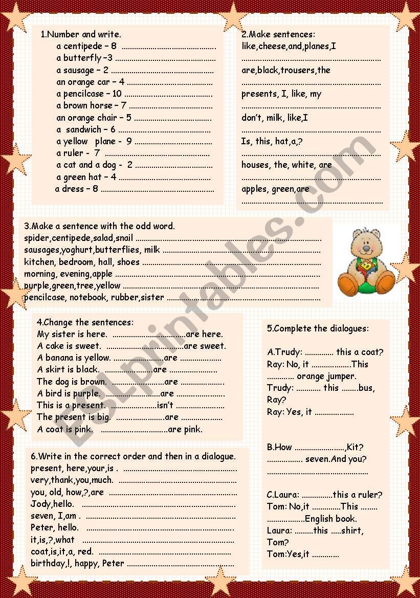 exercises for beginners worksheet