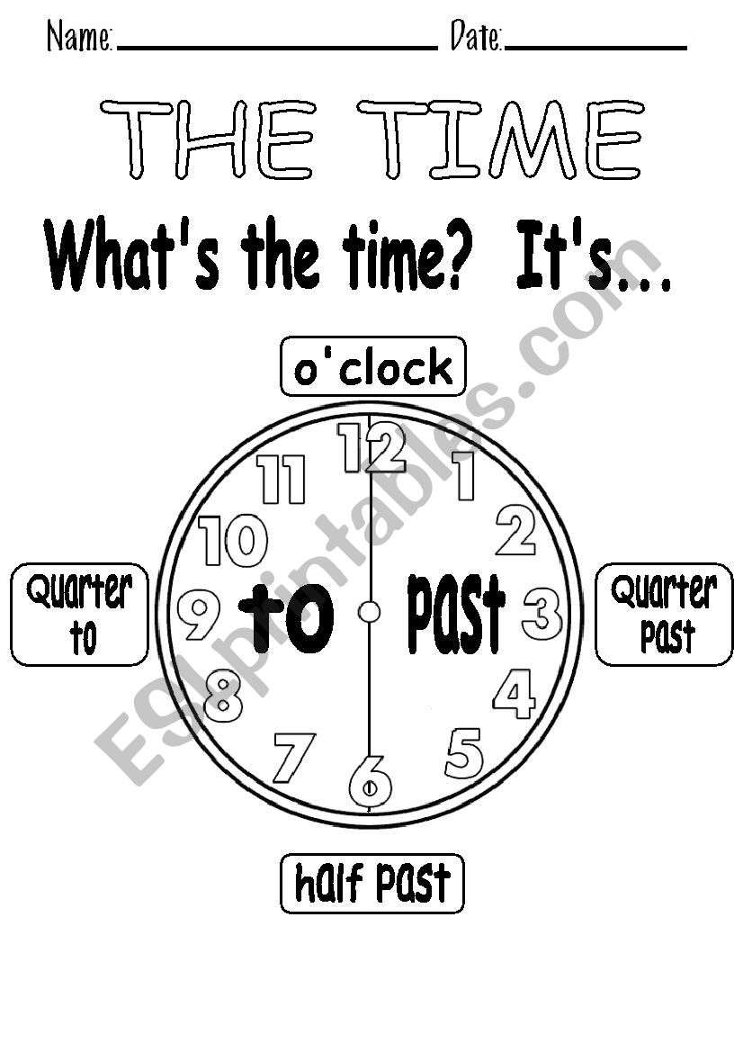 THE TIME worksheet