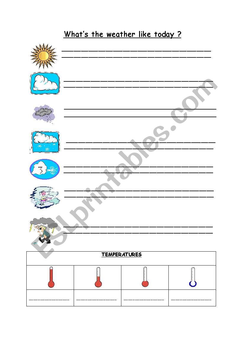 Weather and temperature worksheet