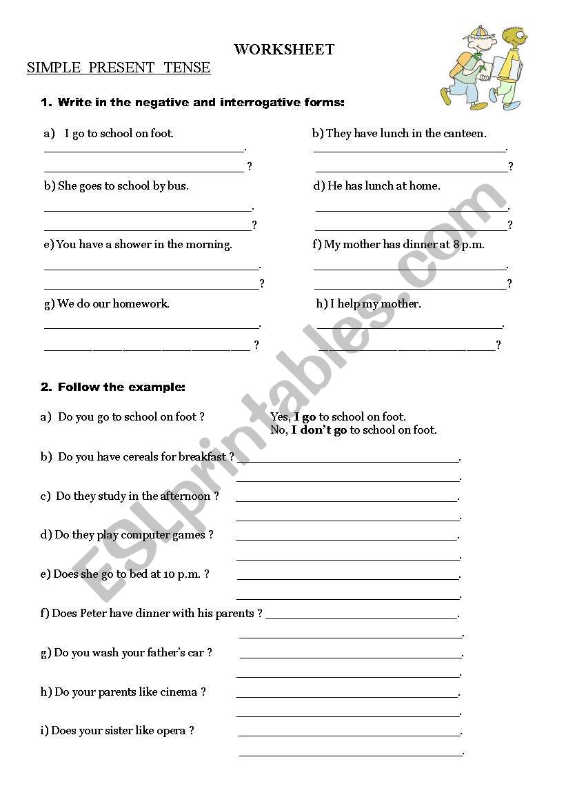 simple present worksheet