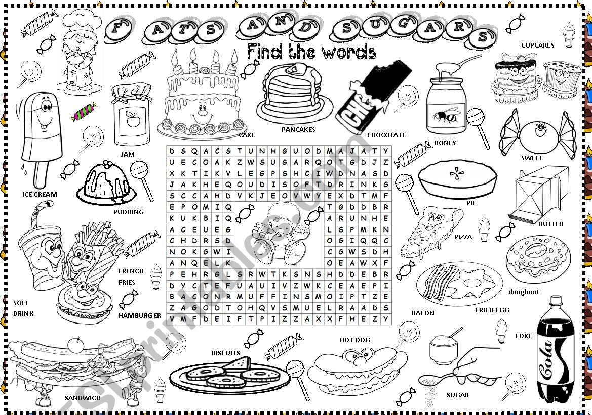 fats and sugars worksheet