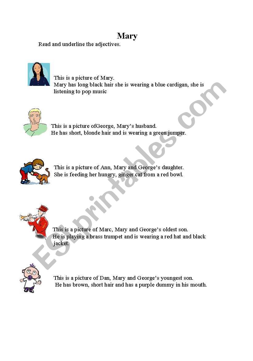 simple adjectives worksheet