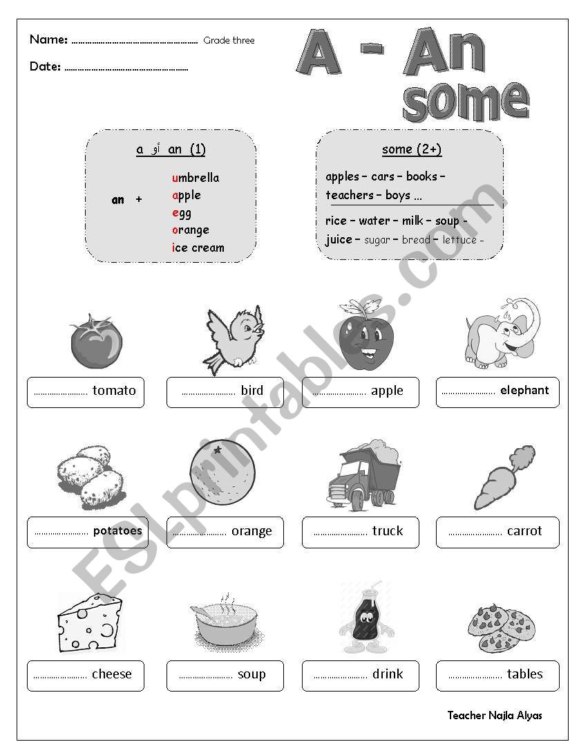 A or An worksheet