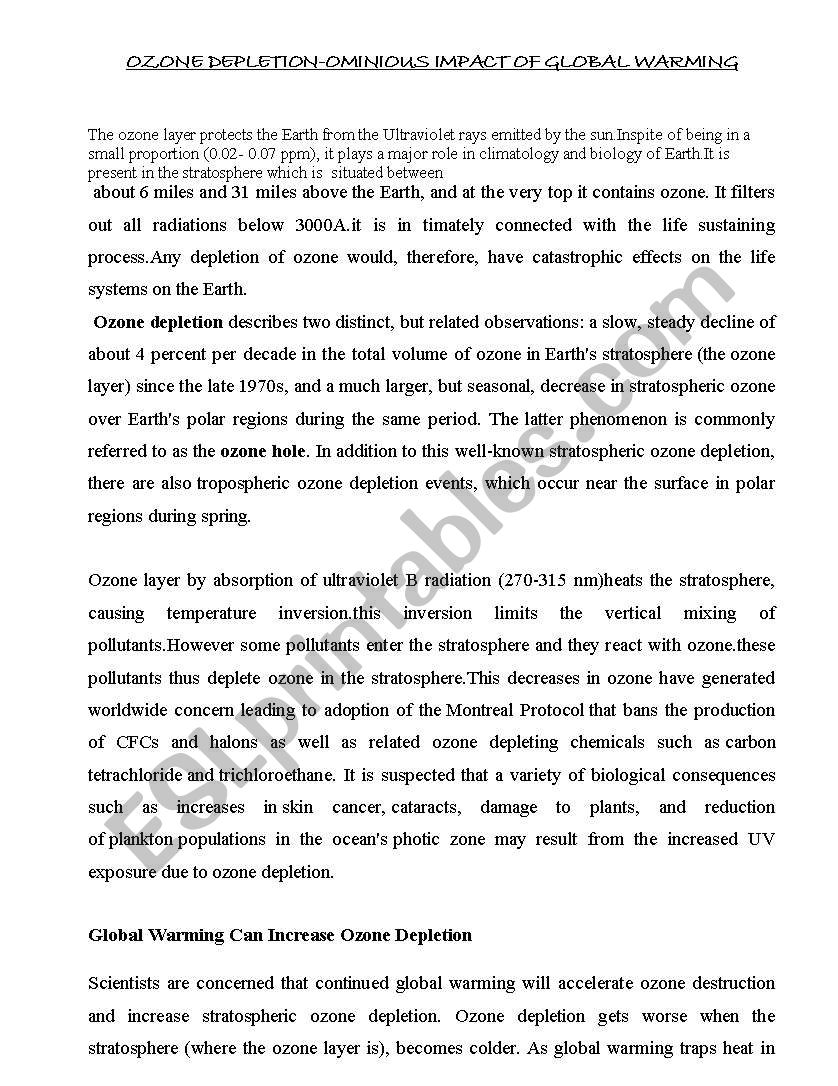 ozone depletion worksheet