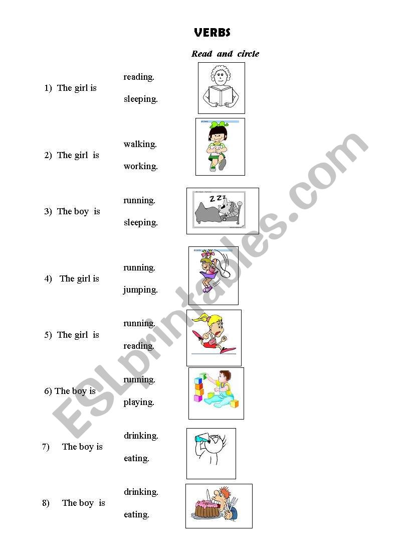 Verbs worksheet