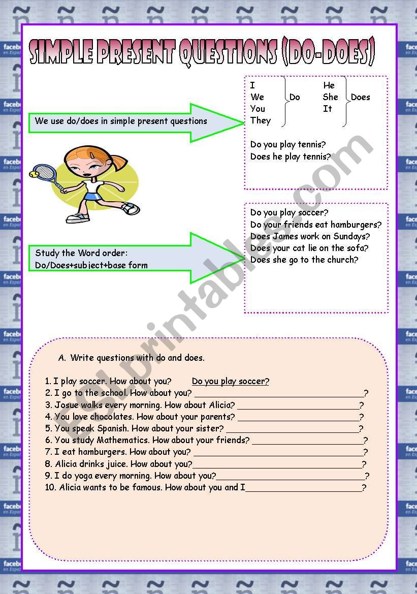 simple present questions-do and does