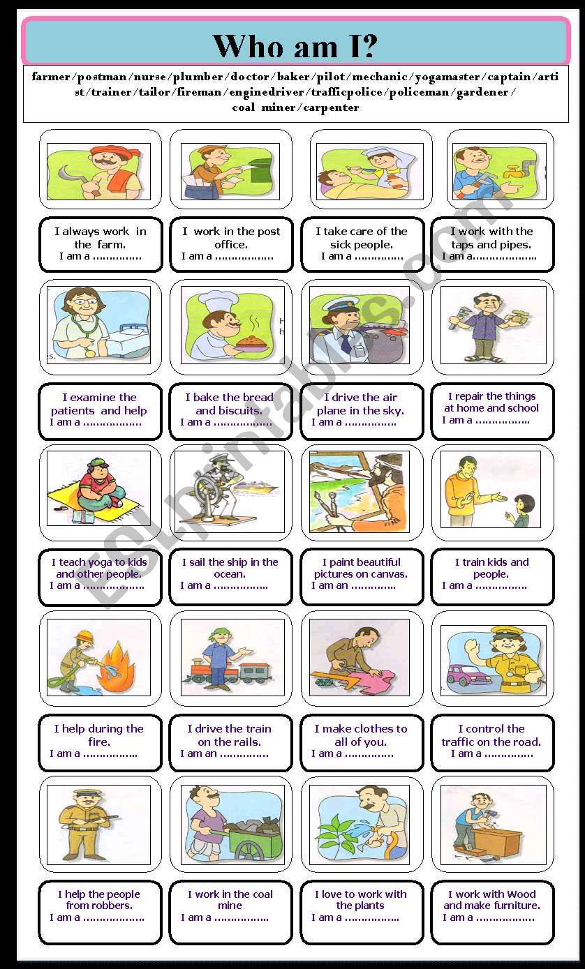 Who am I ? worksheet