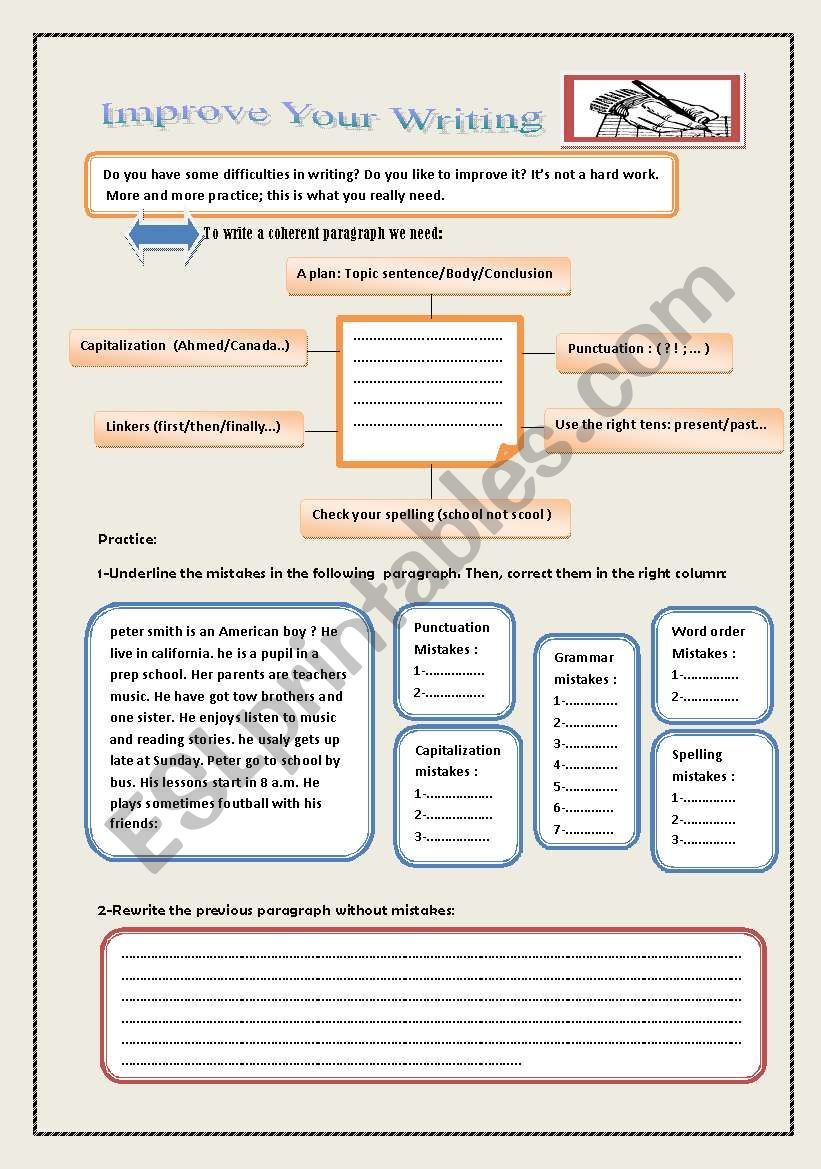 Improve your writing worksheet