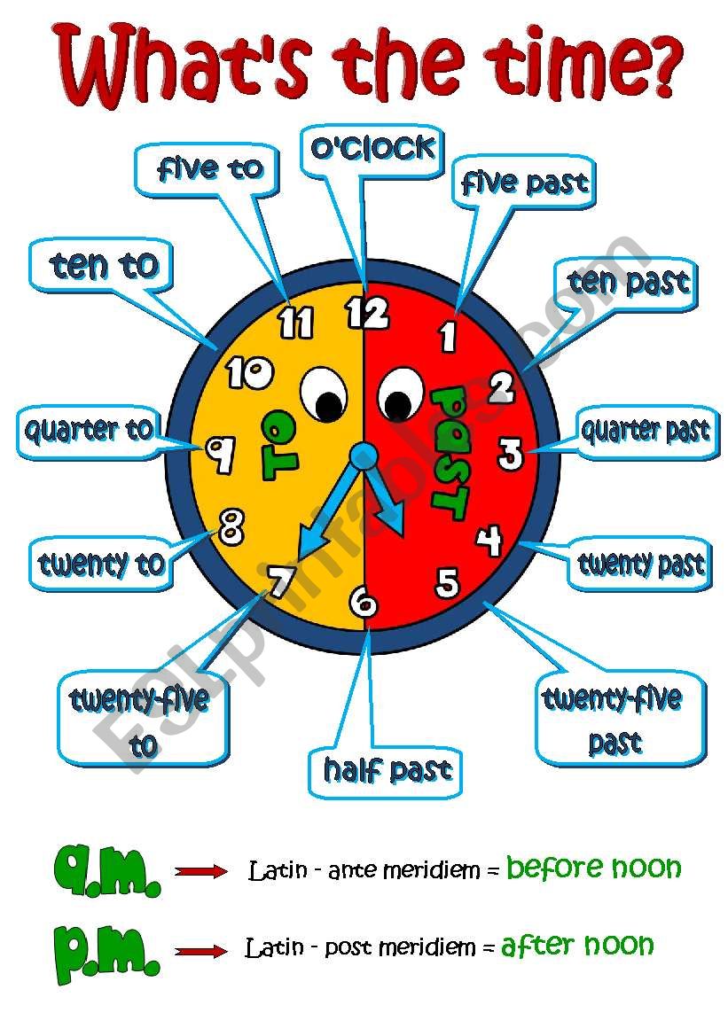 WhatÂ´s the time? *2 pages - A POSTER + exercises* (B&W included)