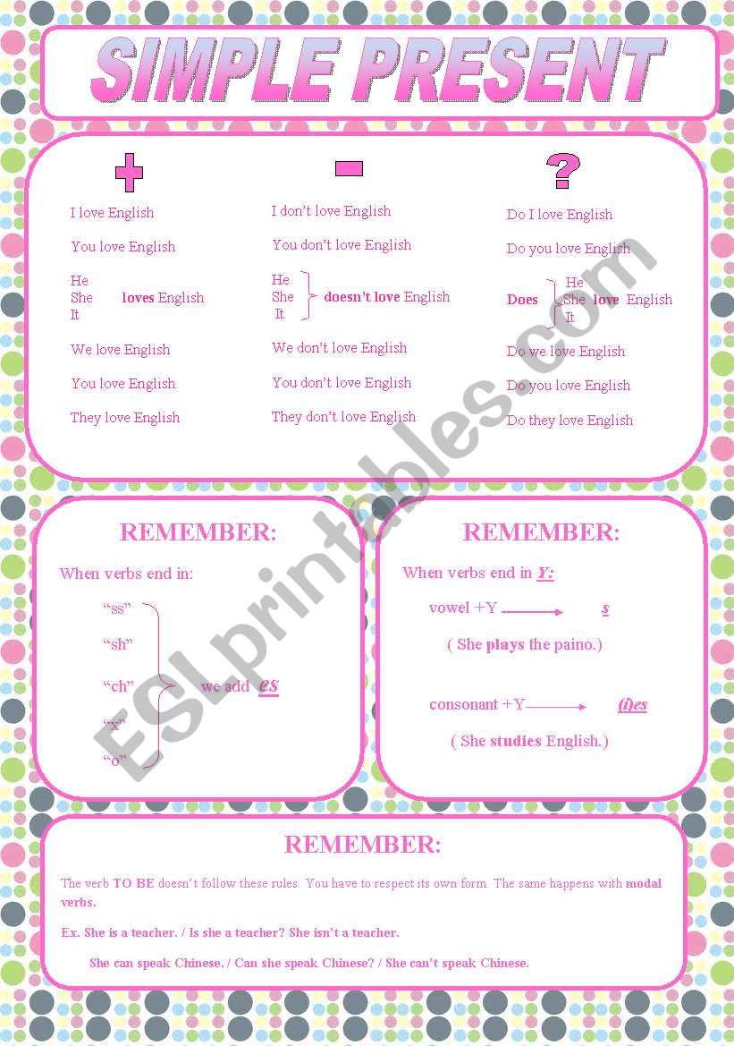 Present Simple worksheet