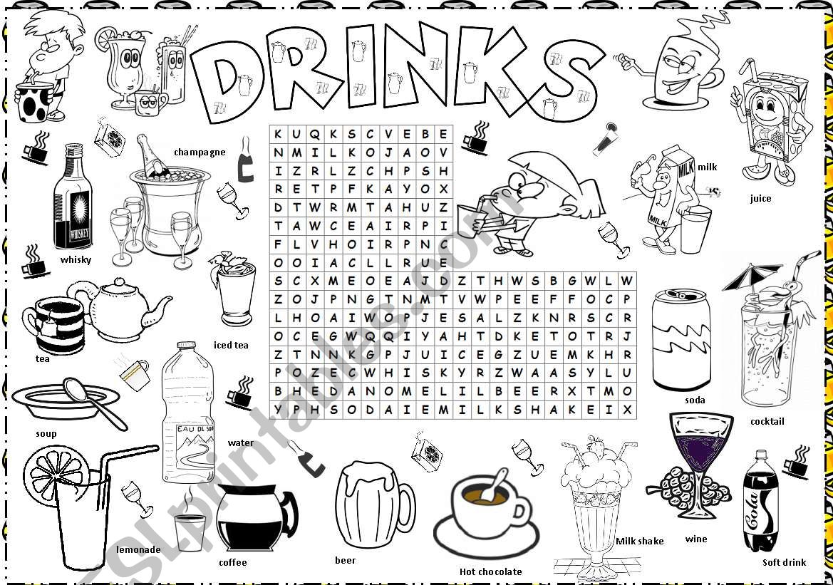 drinks worksheet