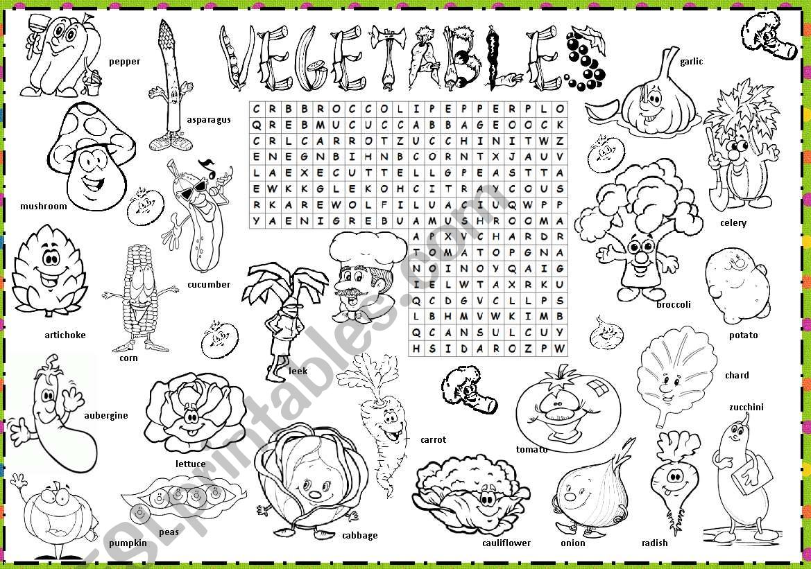 vegetables only worksheet