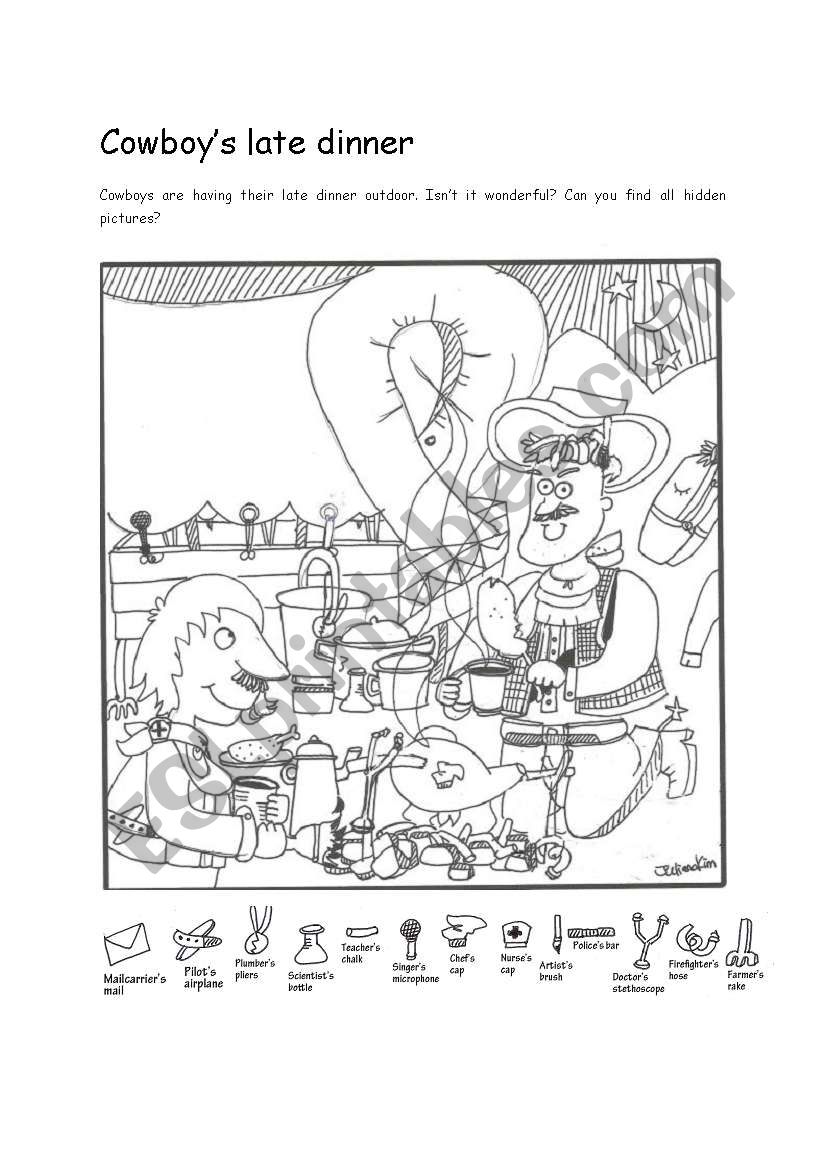 Hidden pictures for occupations