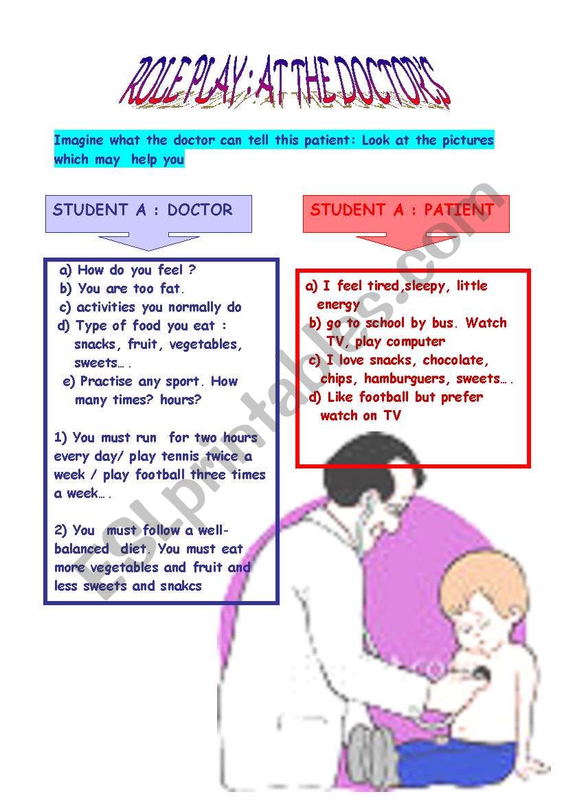 ROLE PLAY AT THE DOCTORS worksheet