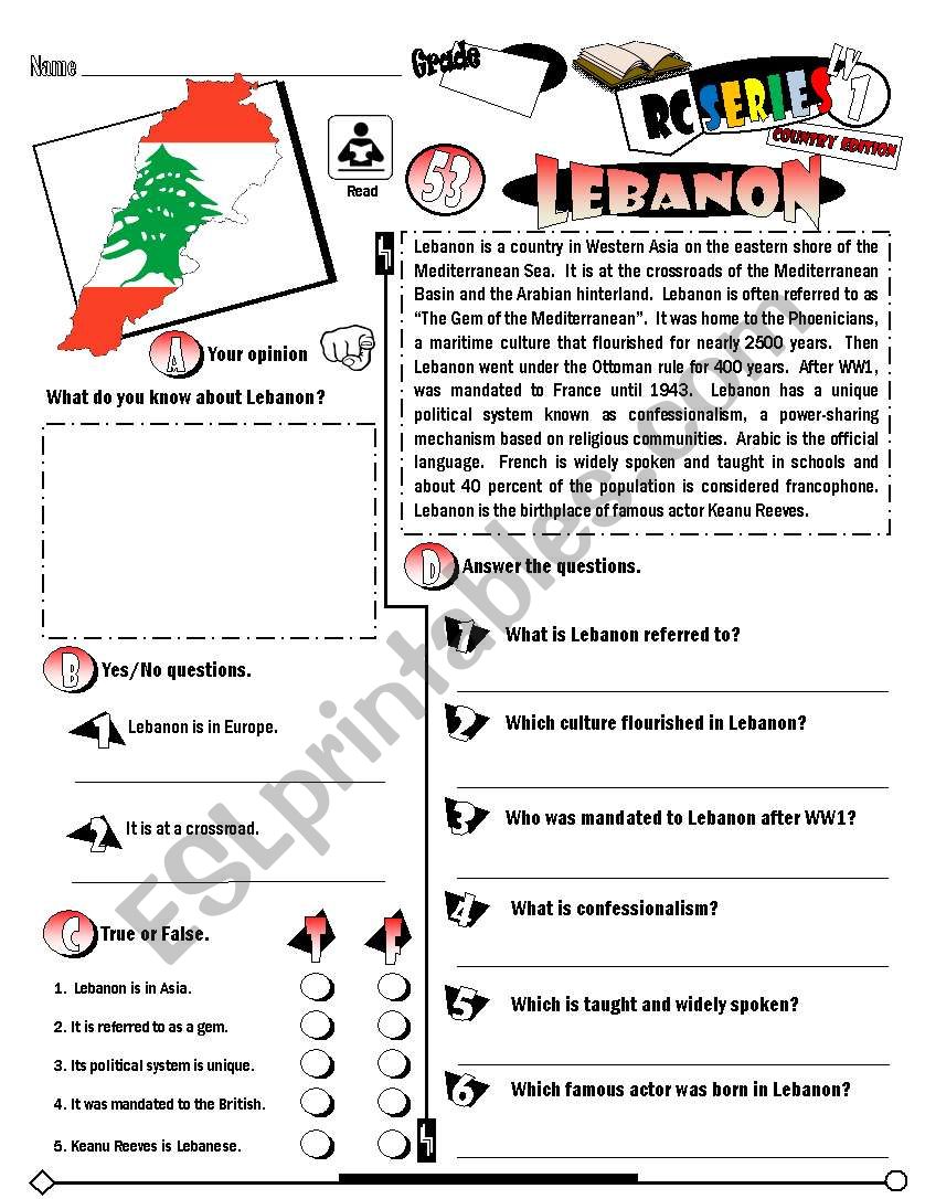 RC Series_Level 01_Country Edition_53 Lebanon (Fully Editable + Key) 