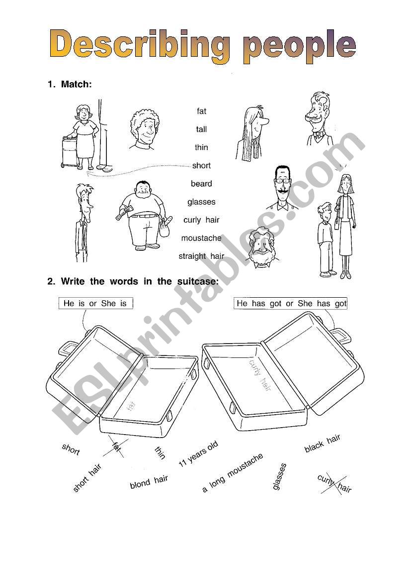 Describing people worksheet