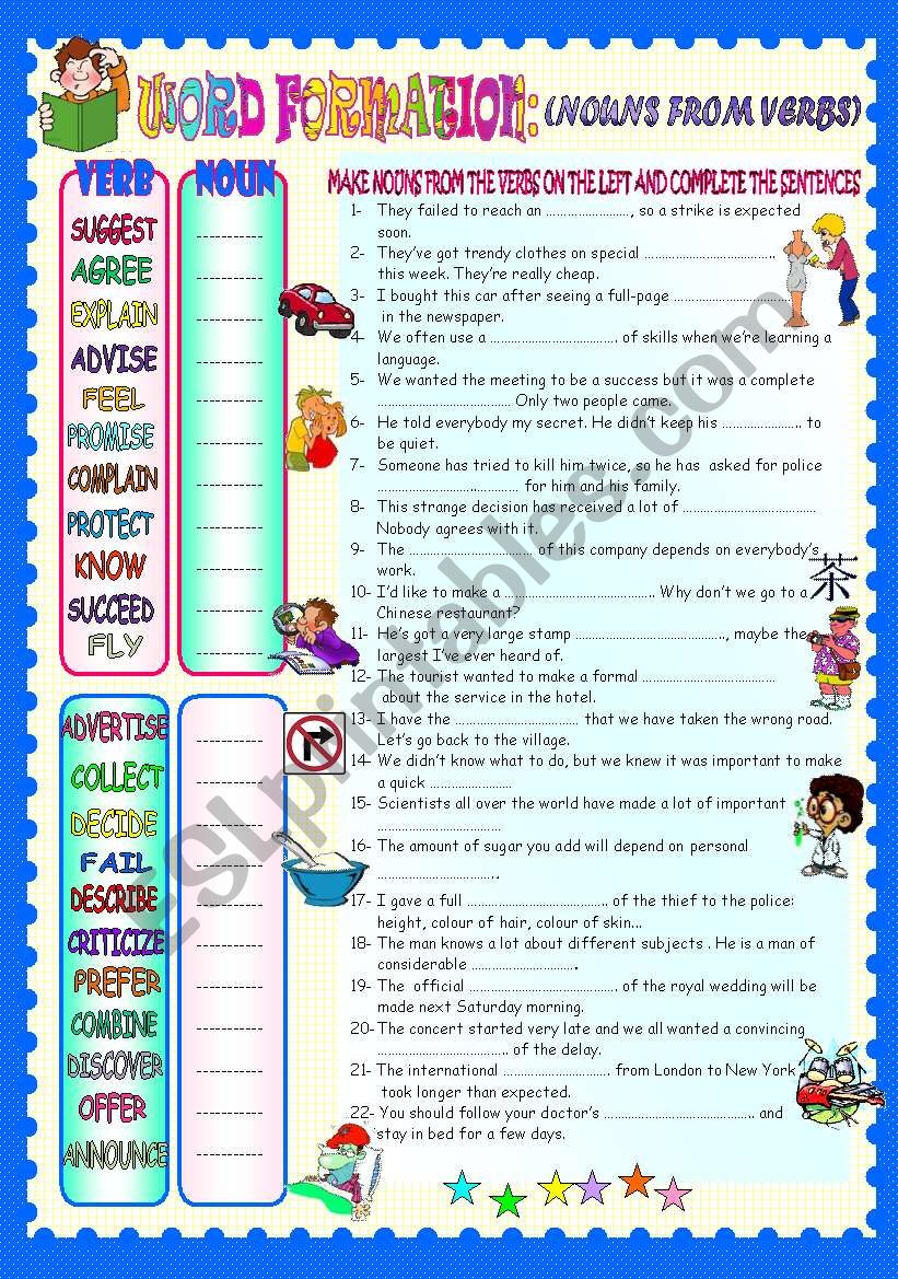 WORD FORMATION- NOUNS FROM VERBS