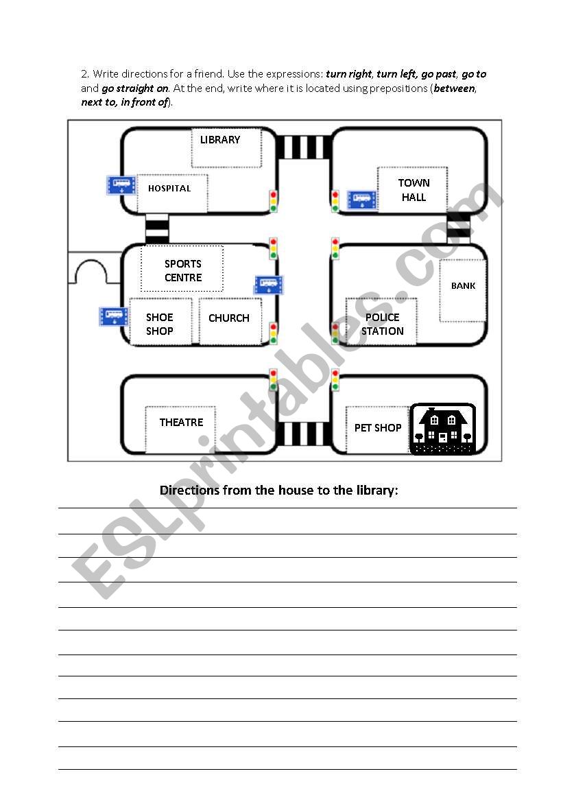 Giving directions worksheet